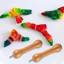 Thyle 2 Pcs Tie Dye Tool Wood Sinew Pulling Device DIY Tie Dye Stretching Tools, for Adults Handmade Accessories, Made of Handmade Natural Wood with Connectors