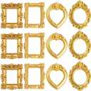 CZFSWT 12PCS Miniature Picture Frames, Mini Picture Frames, Vintage Mini Frames Suitable for DIY Jewelry Display, Holiday Party Decor, Photography Wall Props