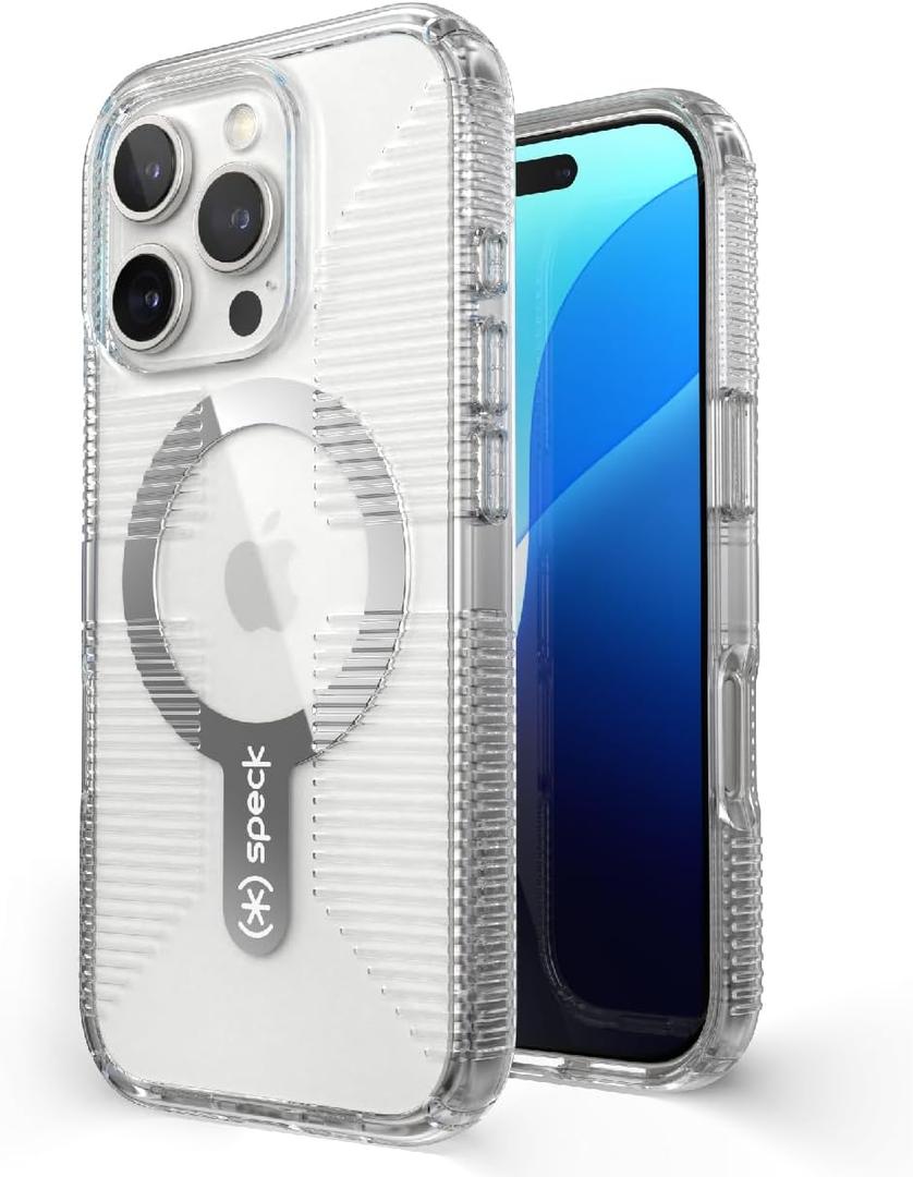 Speck Clear iPhone 16 Pro Case - Slim MagSafe GemShell Crystal Clear