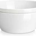 MALACASA Serving Bowls, 105 OZ Large Salad Bowls Set of 2, Porcelain White Bowls for Kitchen, Deep Bowls for Salad, Soup, Pho and Fruit, Ceramic Serving Bowls for Party, Microwave Safe, Series Regular