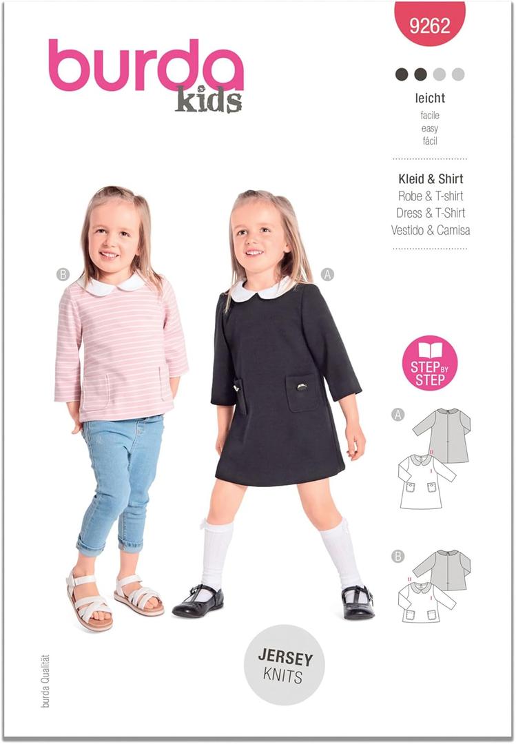Burda Style X09262BURDA Children's Dress Sewing Pattern Packet, Design Code B9262, Sizes 3-8 (98-128)