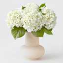 4PCS White Artificial Flowers Hydrangea 20" Real Touch Latex Faux Hydrangeas Silk Flowers with Green Leaves Stems for Short or Tall Vase Table Party Center Fake Bouquet Decor