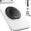 SUPERONEUpgraded Ultra-Thin Magnetic Phone Grip for MagSafe Ring Holder, Removable Gym Dual-Sided Magnets MagSafe Kickstand for iPhone 17/16/15/14/13/12 & All Smartphones, Fit Magnetic Car Mount