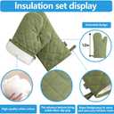 4 x Oven Mitts and Pot Holders 4 pcs Set,High Heat Resistant 500 Degree Extra Thicken Long Kitchen Cotton Oven Glove for Cooking (12 Inch,Green)