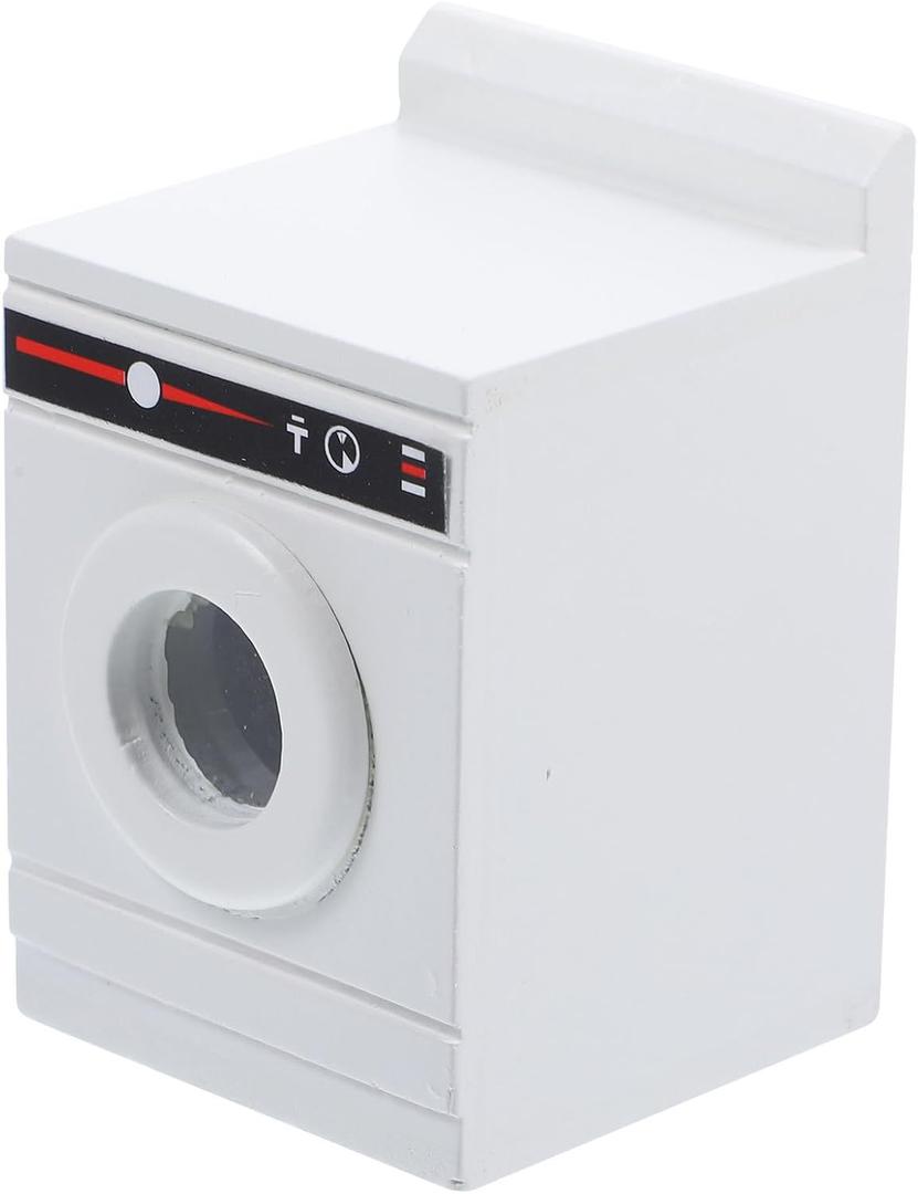 Toyvian Dollhouse Washing Machine Mini Cloth Washer Dryer Model Minihouse Laundry Machine Miniature for Dollhouse Furniture Accessories