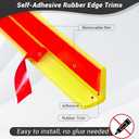 2 x Rubber Edge Trim, Self Adhesive L Shaped Edge Trim, Small Size Peel and Stick Edge Trim for Tile, Wall and Furniture Edges, Yellow Color, 10Ft