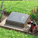 2 x Metal Butterfly Memorial Garden Stake, Cross Cemetery Grave Decorations with Rose Design, Forever in Our Hearts Grave Marker for Mom Dad Son, Outdoor Yard Garden Cemetery Decor (Black)