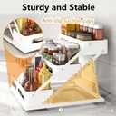 Ceetug 3 Tier Foldable Spice Rack for Countertop Iron Kitchen Seasoning Organizer for Cabinet, White