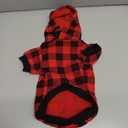 Dog Sweater Red Buffalo Plaid Pet Clothes Warm and Soft Breathable Cozy Small Pet Hoodies Dog Sweaters for Small Dogs with Pocket(S)
