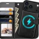 OCASE for iPhone 17 Pro Max Detachable Wallet Case with Card Holder, 2 in 1 PU Leather Flip Folio with RFID Blocking Stand Wrist Strap Shockproof Phone Cover 6.9 Inch 2025, Black