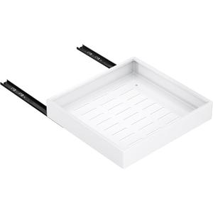 Pull out Cabinet Organizer,21"Deep, 20"Wide Heavy Duty Full-Extension Slide out Drawers Fixed with Nano Adhesive,Roll Out Shelves Sliding Cabinet for Kitchen,Bathroom,Pantry,under sink Storage(White)