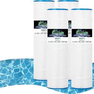 C-7471 Swimming Pool Filter Replaces for PCC105, Pentair CCP420, PCC105-PAK4, 178584, 817-0106, 160301, R173576, Filbur FC-1977, 71053 105 Sq.Ft Filter Cartridge, Pack of 4