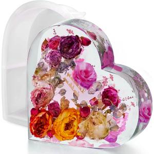 Large Silicone Molds for Resin, Heart Resin Mold, Epoxy Resin Molds for Flowers Preservation, Resin Art Casting, DIY Wedding, Valentine, Home Decors (8.3'' x 2'')