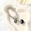 Twist Knot Clasp Keychain 8 Ball Dice Keychain Bag purse handbag Charms Fashion Accessory Heavy Duty Snap Hook