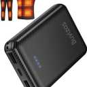 12000mAh Heated Vest Battery Pack, 5V 2A Power Bank for Heat Jacket, with Dual USB Battery Pack for Heated Vest, Compact Power Bank for Soleilwear, for KOVNLO, for Yolikeb, for TIDEWE(No 7.4V) (Black)