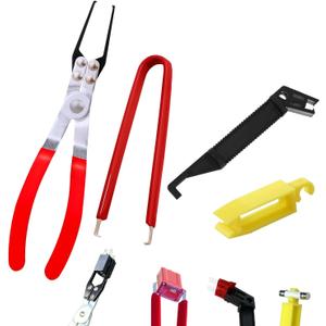 Relay Puller Pliers, Fuse Puller Pliers, Automotive Tools Relay Clamp Puller Fuse Puller, Car Vehicle Battery Terminal Wiper Remover Pliers - (4 Pack)