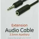 GE 6ft. 3.5mm Audio Cable Extension, Male-to-Female AUX Cord, Dual Shielded To Reduce Signal Loss, Great Aux Cable for Car, Smartphone, Tablet, Laptop, MP3 Player, Portable Speaker, Etc, Black, 33570