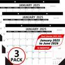 Desk Calendar 2025-2026,January 2025-June 2026,Calendar 2025-2026 with First Layer PVC,18 Months 2025 Desk Calendar as Teacher Desk Calendar 2025,Classroom Calendar or Office Desk Calendar(3 PACK)