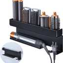 Storage Hair Dryer Holder for Curling Iron Accessories, Hair Tool Organizer Wall Mount, Curling Iron Holder Organizer, Bathroom Hair Straightener Holder Stand for Styler Attachments Organizer, Black