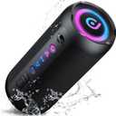 Wireless Portable Speaker, IPX7 Waterproof Bluetooth Speaker, 30W Loud Stereo Sound, 30H Playtime, 3 Colorful RGB Lights, 3 EQ Mode, TWS Pairing, Bluetooth 5.3 for Outdoor/Home/Party, Gift Ideas (Black)