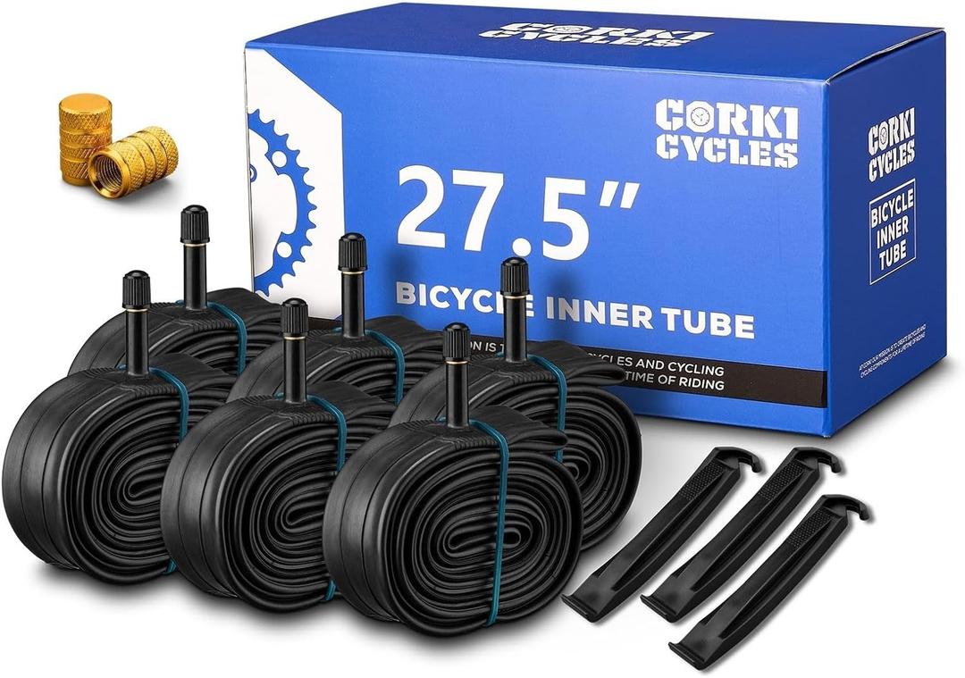Corki Cycles Mountain Bike Inner Tubes 27.5×1.75/1.95/2.125/2.4 Tire Tub 27.5" Bicycle Tube with 32mm Schrader Valve, 6 Pack