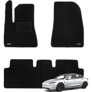 WENNEBIRD Superior Carpet Floor Mats for 2024-2026 Tesla Model 3 (Highland), 0.6-Inch Ultra-Thick, Noise-Reducing, All-Weather Waterproof Anti-Slip 3-Pc Set
