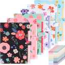 EOOUT 6pcs Expanding File Folders with 5 Pockets, Floral Accordion Folders for Documents, A4 Letter Size Plastic File Organizer with Snap Button for School and Office Supplies