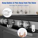 Stove Knob Safety Covers for Child (5 + 1 Pack), Upgraded Universal Size Press Gas Stove Knob Covers with Adhesive, Heat-Resistant Childproof Oven Locks for Kids and Pets (Clear)