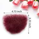 Fake Private Hair, Invisible Realistic Bikini Body Hair, Handmade full Lace Fake chest hair mustache for Men and Women (Wine Red)