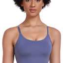 GXXGE Womens' Sports Bra Longline Wirefree Padded with Medium Support Fitness Workout Running Shirts Yoga Tank Top (M)