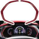 E-cowlboy Carbon Fiber Side Meter Dashboard Panel Frame Cover Trim for Chevrolet Corvette C7 Z06 Z51 ZR1 Stingray Grand Sport 2014 2015 2016 2017 2018 2019 Interior Accessories Decoration (Red 2PCS)