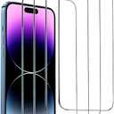 4-Pack Tempered Glass Screen Protector for iPhone 17/16/15/14/13/12/11 Pro Max/Plus 12Mini/13Mini Air [9H Hardness][Anti-Fingerprint][Shatterproof] HD Clear Film (For iPhone 17)