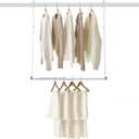 Hanging Closet Rod Extenders, Adjustable Width and Height Closet Extender Hanging Rod, Space-Saving Closet Hanging Rod, Heavy Duty Closet Bar for Hanging Clothes, 1 Pack White