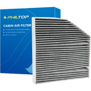 PHILTOP Cabin Air Filter w/Activated Carbon, Compatible with CF11855 Mercedes-Benz GLC300, C300, E300, E400, E450, G63 AMG, C43 AMG, GLC350e, CLS450, G550, C450 AMG, GLC43 AMG, E53 AMG, C400, SL63 AMG
