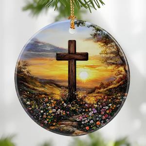 Christmas Ornament, Christian Cross Ornaments, Xmas Decor, Christmas Tree Ornaments, Xmas Decorations for Tree, Holiday Ornament, Gift Ideas, Christian Gifts, Religious Gifts (Cross Design 4)
