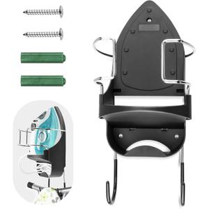 Alpinista Ironing Board Hanger Wall Mount Ironing Board Holder Wall Mount for Laundry Rooms Storage Organizer, Black