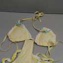 Milumia Women's Lace Trim Bow Tie Bikini Set Triangle Halter Cheeky 2 Piece Swimsuit Size Small