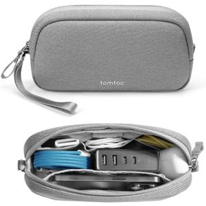 tomtoc Electronics Organizer Travel Case, Water Resistant Travel Bag Cable Organizer for Essentials, Tech Pouch Accessories Carry Storage for Cord, Phone, Cables, Airpods, USB Flash Drive, Daily Items