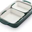 Sweejar Ceramic Bakeware Set, Rectangular Baking Dish for Cooking, Kitchen, Cake Dinner, Banquet and Daily Use, Casserole Dishes for Oven Porcelain Baking Pans (Jade)