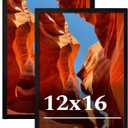 12x16 Picture Frame Set of 2, 12 x 16 Black Picture Frame with HD Plexiglas, 12 by 16 Poster Frame, Display Frame for Vertical or Horizontal, Presenting Spatial Aesthetics-Form & Light Series