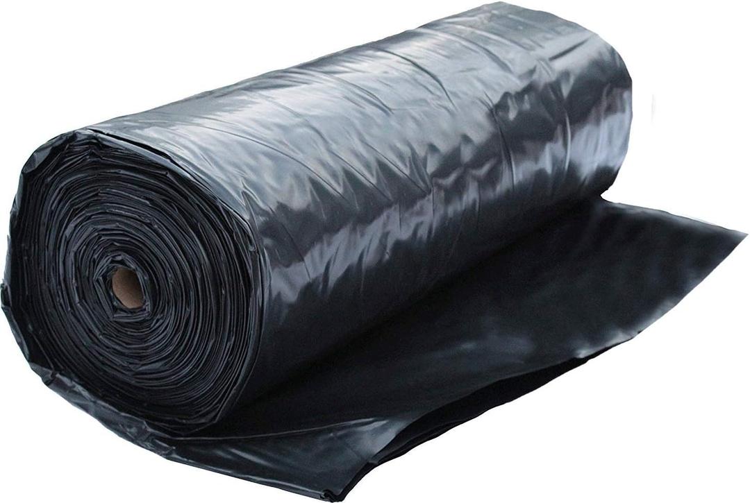 Black Plastic Sheeting Weed Barrier Landscape Fabric Heavy Duty Plastic Roll for Garden Multi Use Polyethylene Sheeting, L