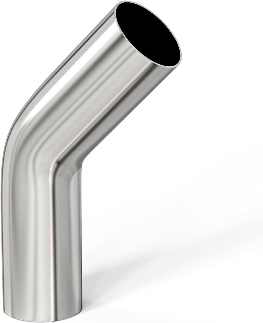 GASHER 1PCS 45 Degree Aluminum Alloy Tube Intercooler Pipe Air Intake Tube 4"OD, Leg Length 4" (100mm)
