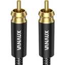 VANAUX Subwoofer Cable Digital Audio Coaxial Cable [24K Gold Plated Connectors] S/PDIF RCA to RCA Cable for Home Theater, Soundbar, Projector, Gaming Console, Amplifier, Speaker (5feet/1.5m)
