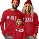 BANGELY Christmas Kid Outfit Mini Letter Print Sweatshirt Xmas Tree Holiday Long Sleeve Top, Red, 3T–4T