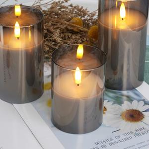 Glass Flameless Candles 3 Pack