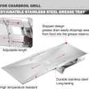 463230515 Grease Tray Replacement Parts for Charbroil Grill Parts 463240115 463230514 463230710 Adjustable Drip Tray 5 / 6 Burner Catch Pan G416-0015-W1 G651-1200-W1A Grill Parts with Pan Tank Shield