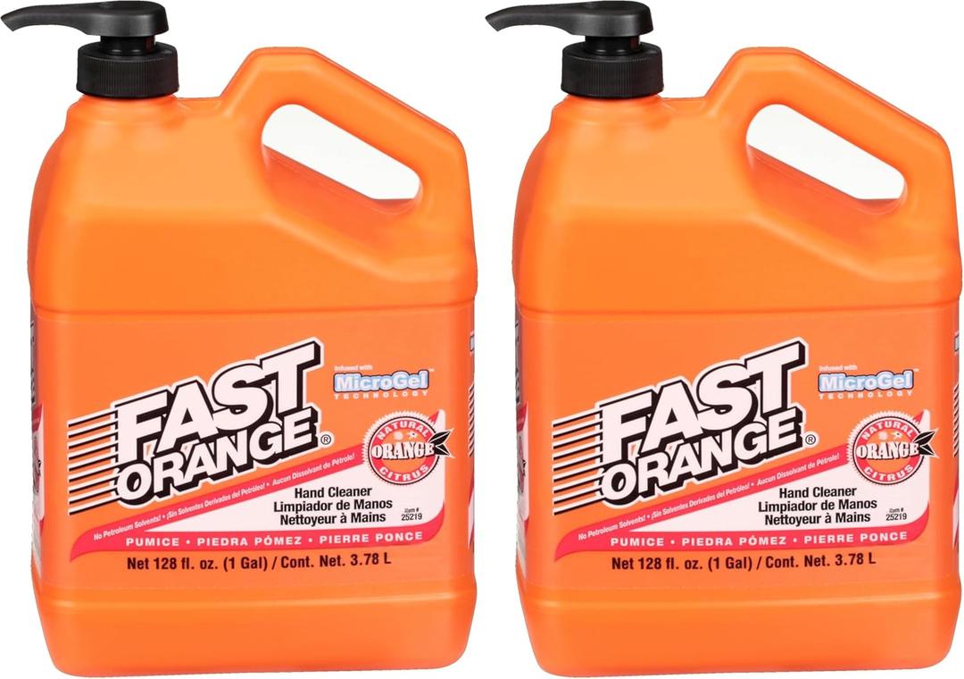 Fast Orange Permatex 25219 Pumice Lotion Hand Cleaner with Pump, 1 Gallon (Pack of 2)