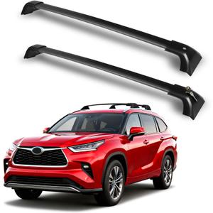 Lockable Roof Rack Cross Bars Compatible with Toyota Highlander 2020-2026 XLE Limited Platinum Hybrid 260lbs Heavy-Duty Aluminum Crossbars for Rooftop Cargo Carrier