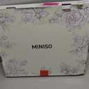 MINISO Vanity Mirror with Lights, 17.7" x 13.8" LED Makeup Mirror, Light & Brightness Adjustment, Smart Sensor, Aluminum Alloy Metal White Frame, with 5X Magnifying Glass (Round-angle)