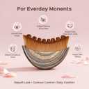 1PCS Lymphatic Contour Face Brush for Lymphatic Drainage Massager Tool for Face & Neck Lifting, Gua Sha Brush, Jawline Chin Sculpting, Dry Brushing, Curved Ergonomic Design(Brown, 1PCS)